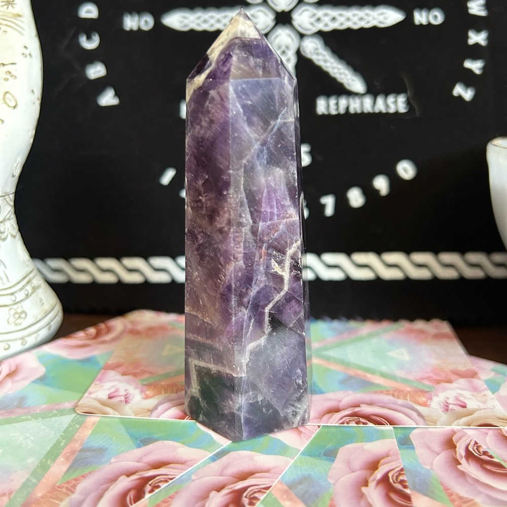 Dream Amethyst Crystal Tower - Purple Crystal Home Accent - Picture 6 of 10